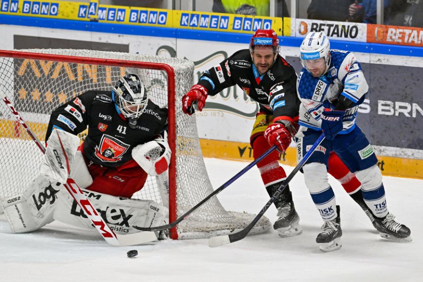 Hokejisté Brna po mohutném finiši porazili Hradec Králové 3:2 v prodloužení