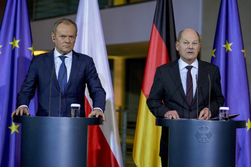 Německý kancléř Scholz a polský premiér Tusk jednali o NATO a obraně Evropy