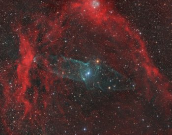 Astrofotografií července je snímek namodralé mlhoviny v souhvězdí Cefea