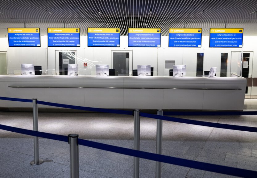 Kvůli stávce personálu společnosti Lufthansa byly zrušeny stovky letů