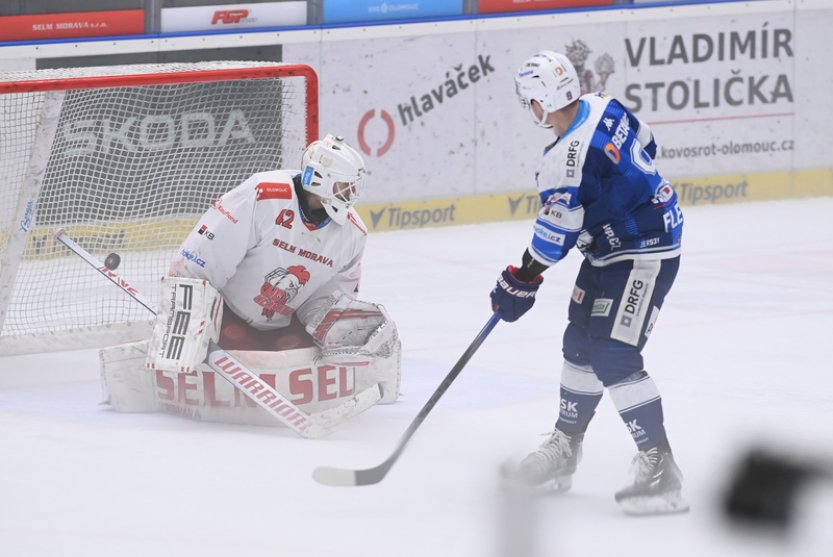 Hokejisté Brna vyhráli v Olomouci po nájezdech, které rozhodl Flek
