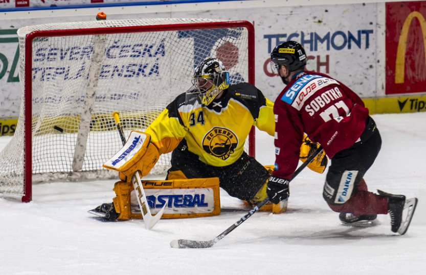 Hokejisté Sparty vyhráli v Litvínově 8:3 a zajistili si účast v Lize mistrů