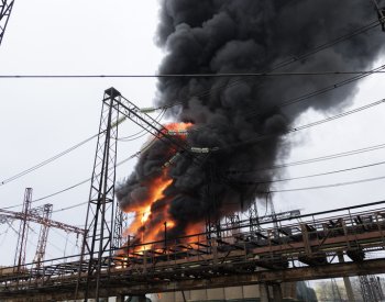 Útok drony způsobil požár v elektrárně v ruském Novočerkassku