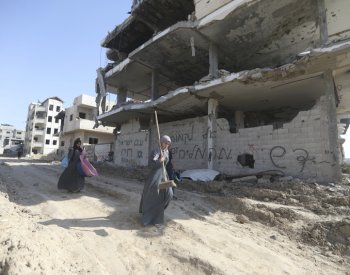 AP: Palestinci vracející se do Chán Júnisu nacházejí město změněné k nepoznání