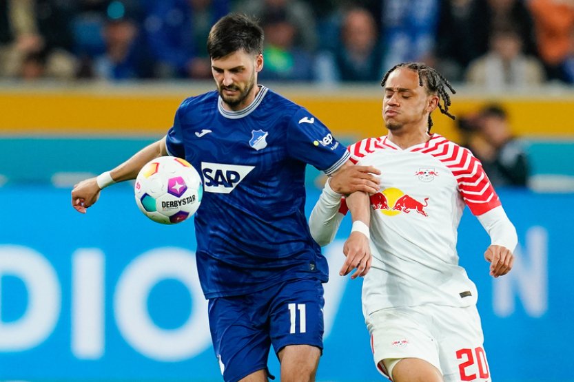 Hoffenheim v poslední minutě zachránil bod za remízu s Lipskem