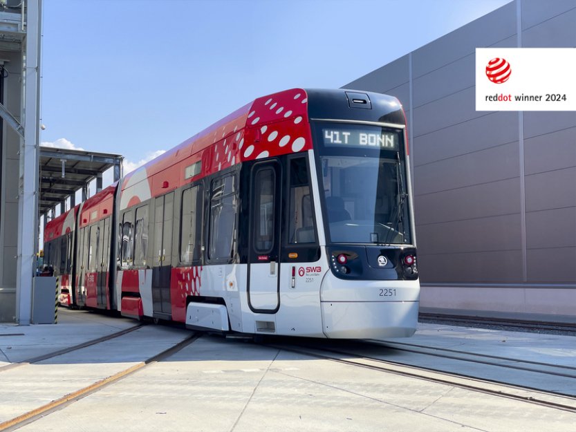 Tramvaj Škoda ForCity Smart pro německý Bonn získala designové světově ocenění