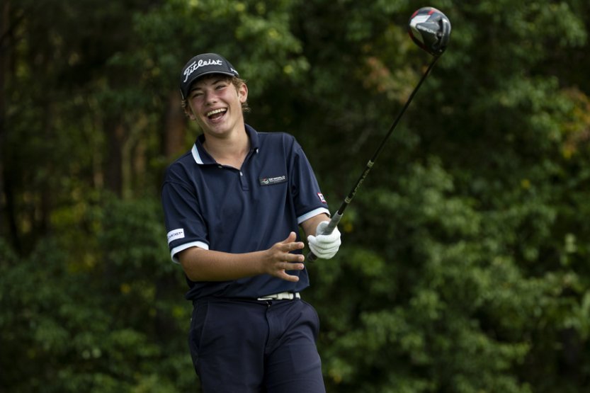 Třináctiletý Klein se na golfovém Czech Open dělí o osmé místo