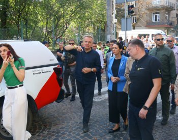 Pekarová Adamová si ve Lvově prohlédla následky nočních ruských útoků