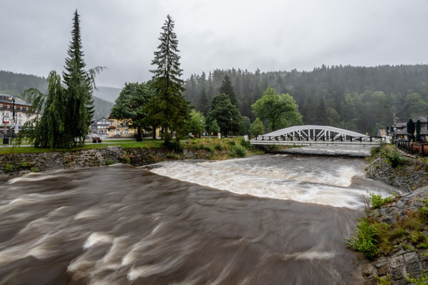 Na horním Labi ve Špindlerově Mlýně platí 3. povodňový stupeň