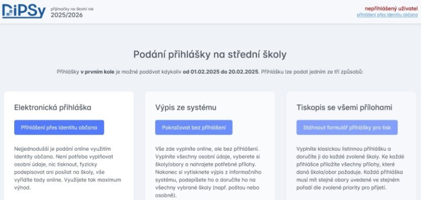 Žáci mohou podávat přihlášky na střední školy, termín vyprší 20. února