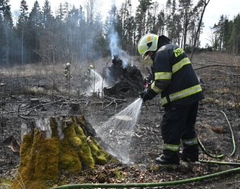 Hasiči likvidují požár lesa na Jihlavsku, rozšířil se na tři hektary