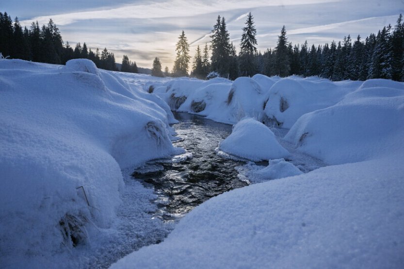 Na Šumavě ráno klesly teploty pod minus 20 stupňů Celsia