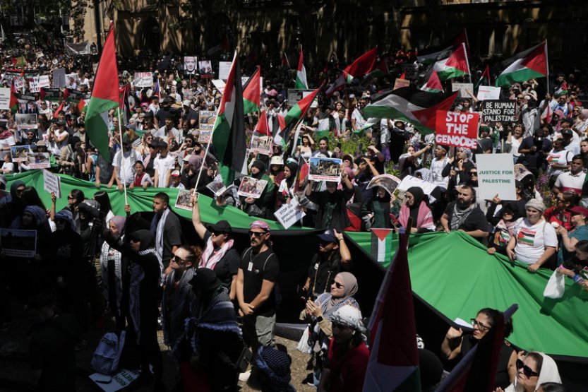 V Austrálii se tisíce lidí připojily k pochodu na podporu Palestinců