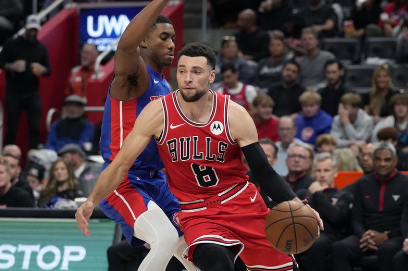 Detroit v NBA porazil Chicago navzdory 51 bodům LaVinea