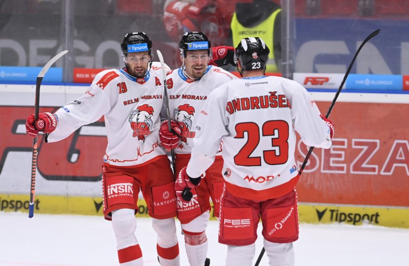Olomouc porazila České Budějovice 5:2 a podruhé za sebou doma vyhrála