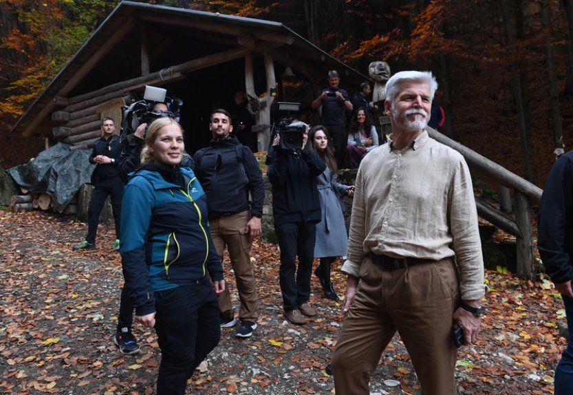 Prezident si při návštěvě Olomouckého kraje vyšlápl k Lesnímu baru