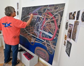 Na mikulovském zámku díky sympoziu tvoří členové skupiny Tvrdohlaví