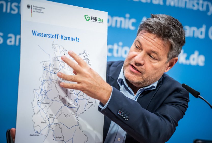 Německá páteřní vodíková síť bude mít do roku 2032 podle ministra 9700 km