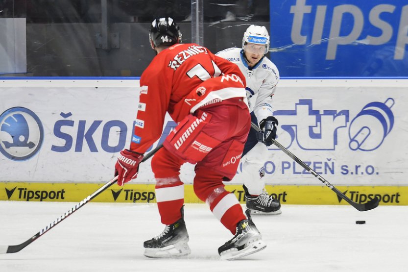 Olomouc zvítězila v Plzni 2:1 po nájezdech, rozhodl Kusko