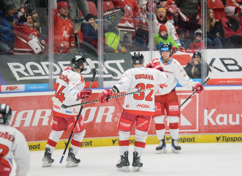 Olomouc zdolala před vyprodaným hledištěm po obratu Brno 3:1