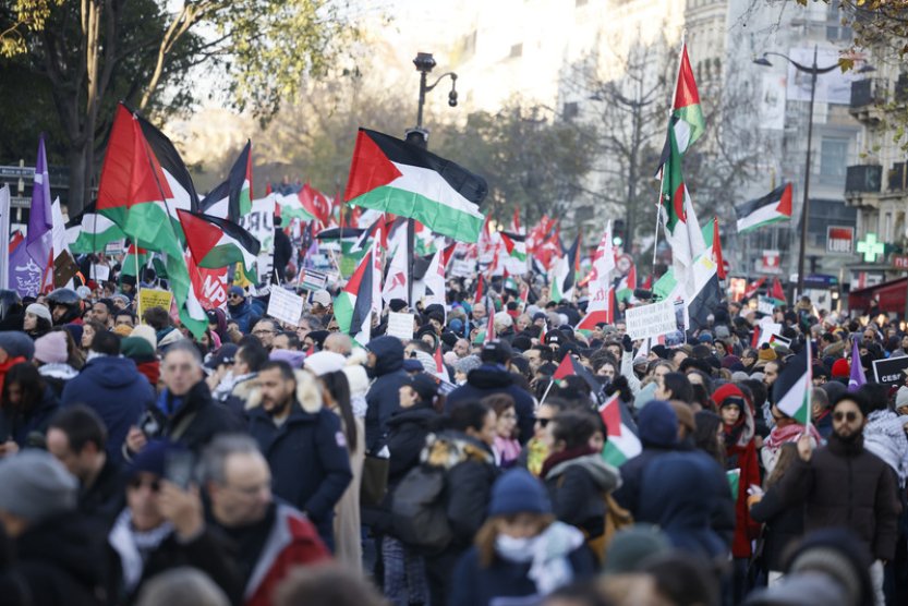 Ve Francii a Německu demonstrovaly na podporu Palestinců tisíce lidí