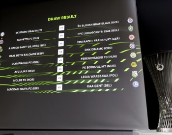 Legia Varšava s Pekhartem narazí v EKL na Molde, Slovan na Štýrský Hradec