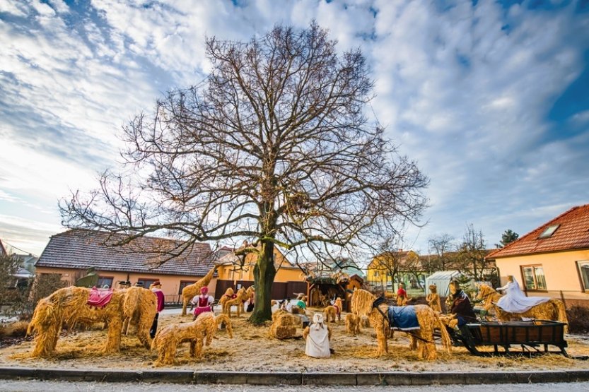V Pozořicích postavili už pojedenácté slámový betlém zapsaný v knize rekordů